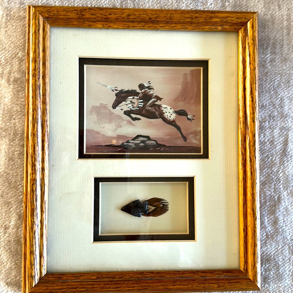 Margarita Fields “Leap into Battle” original with arrowhead/ feather.